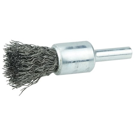 Weiler 1/2" Crimped Wire End Brush, .014" Steel Fill 10003